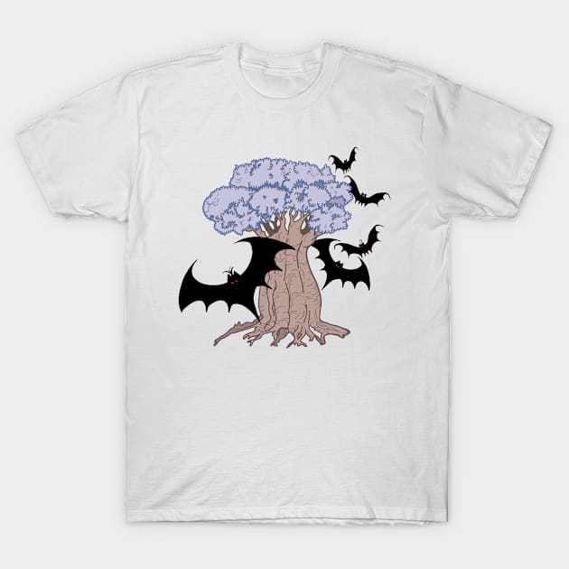 BAT TREE T-Shirt by aroba